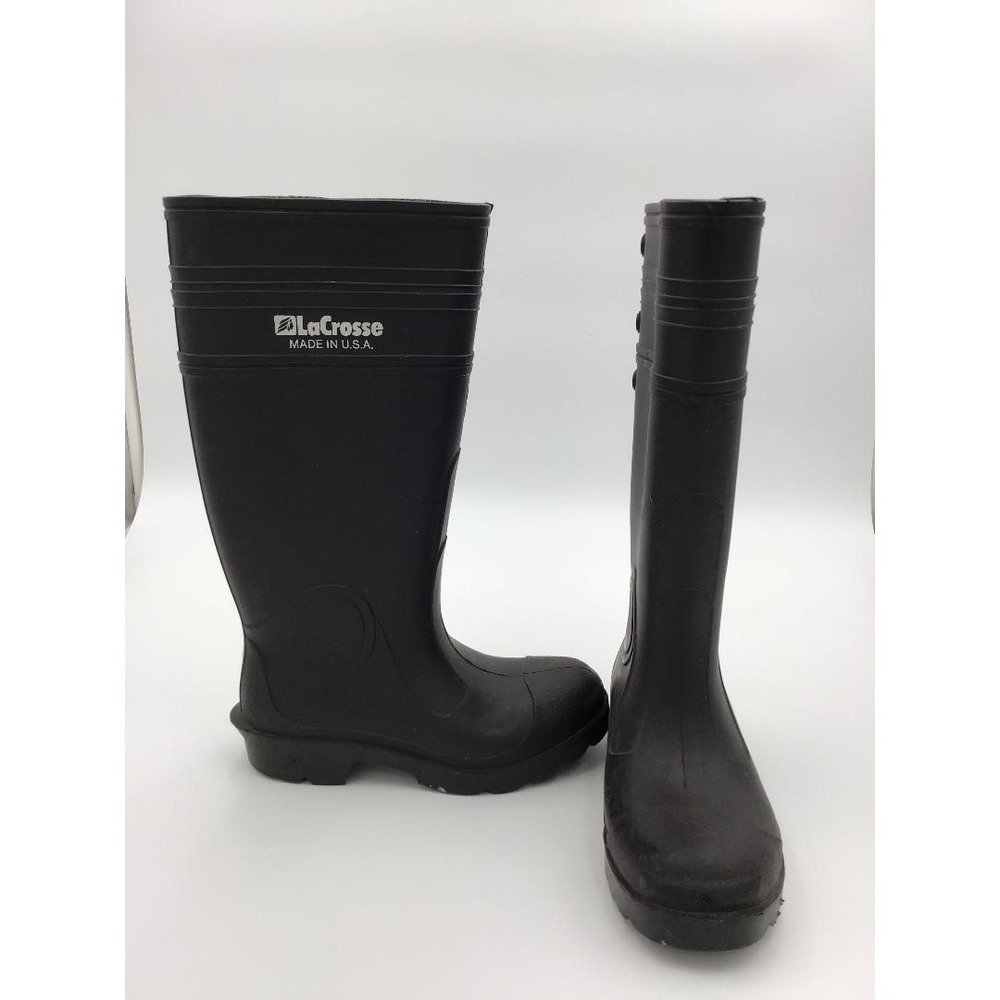 LaCrosse Black Rubber Boots Youth Size USA Tall Waterproof Workwear Barn Boots